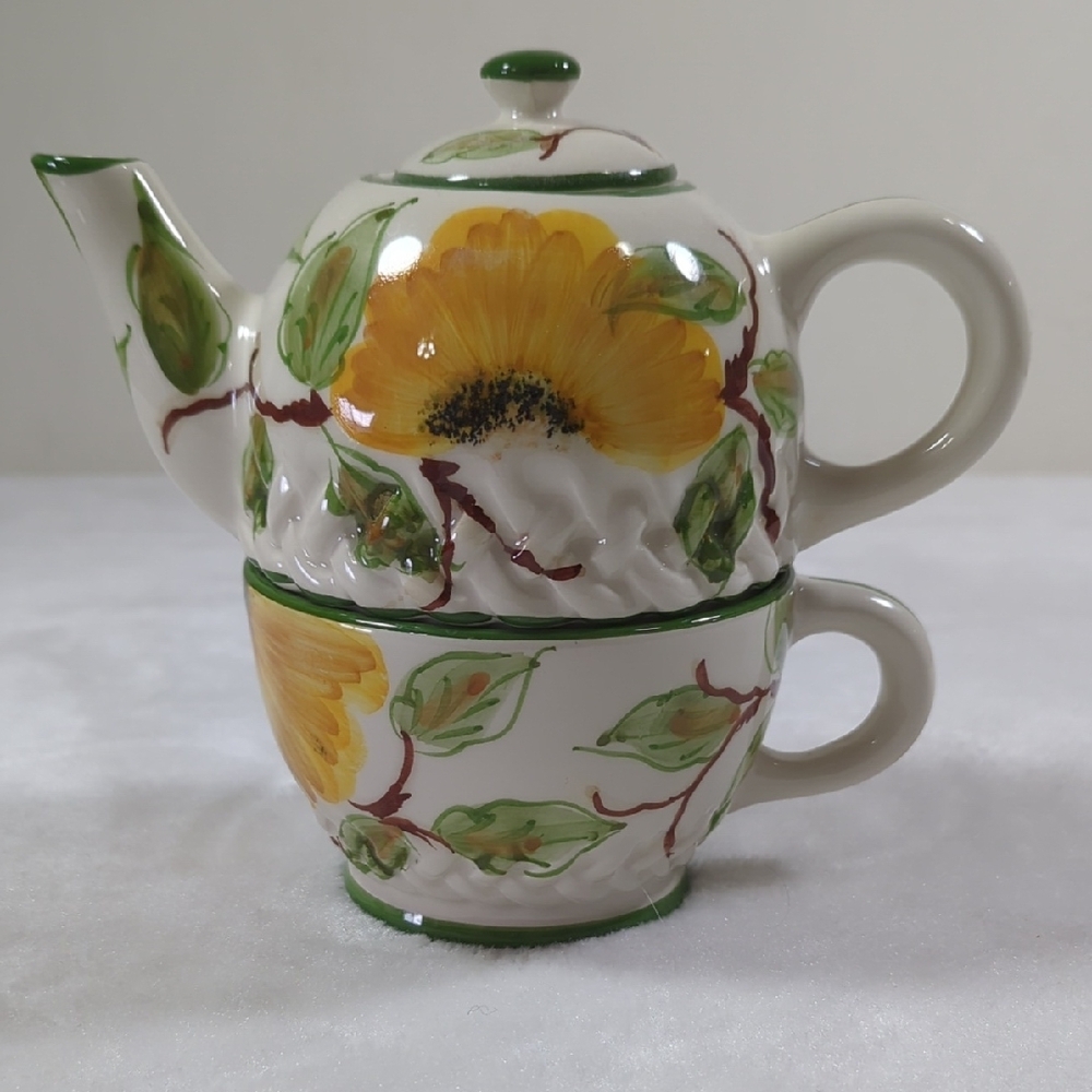 Casafina Hand Painted numbered floral tea set